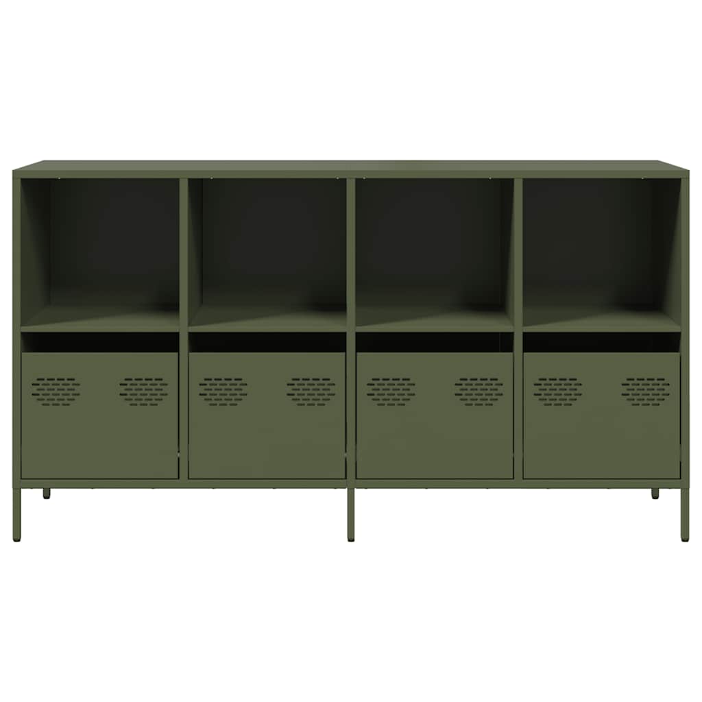 Sideboard Olivgrün 135x39x73,5 cm Kaltgewalzter Stahl