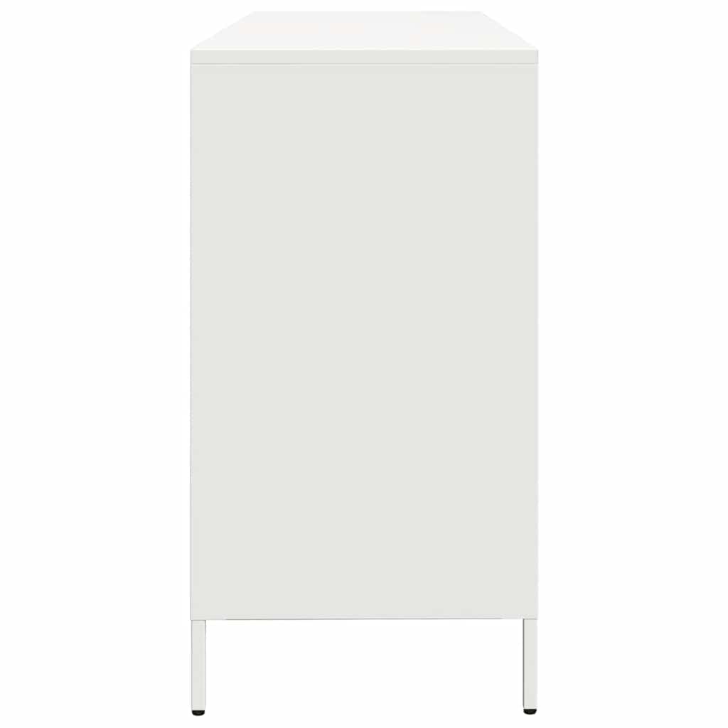 Sideboard Weiß 135x39x73,5 cm Kaltgewalzter Stahl