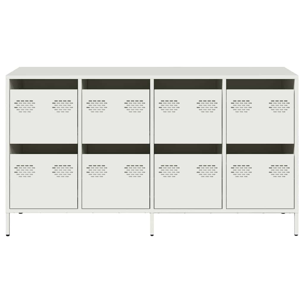 Sideboard Weiß 135x39x73,5 cm Kaltgewalzter Stahl
