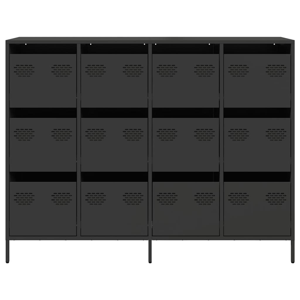 Sideboard Schwarz 135x39x103,5 cm Kaltgewalzter Stahl