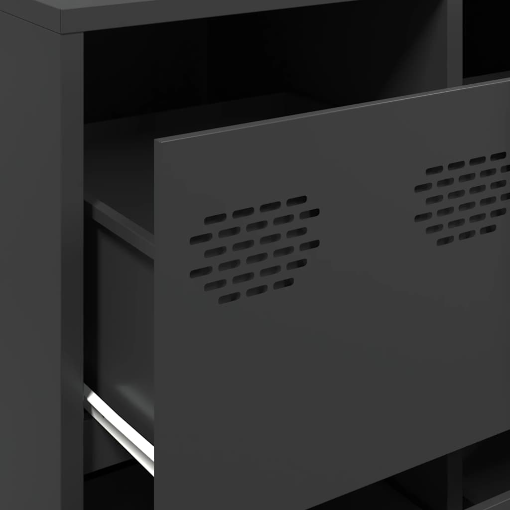 Sideboard Schwarz 135x39x103,5 cm Kaltgewalzter Stahl