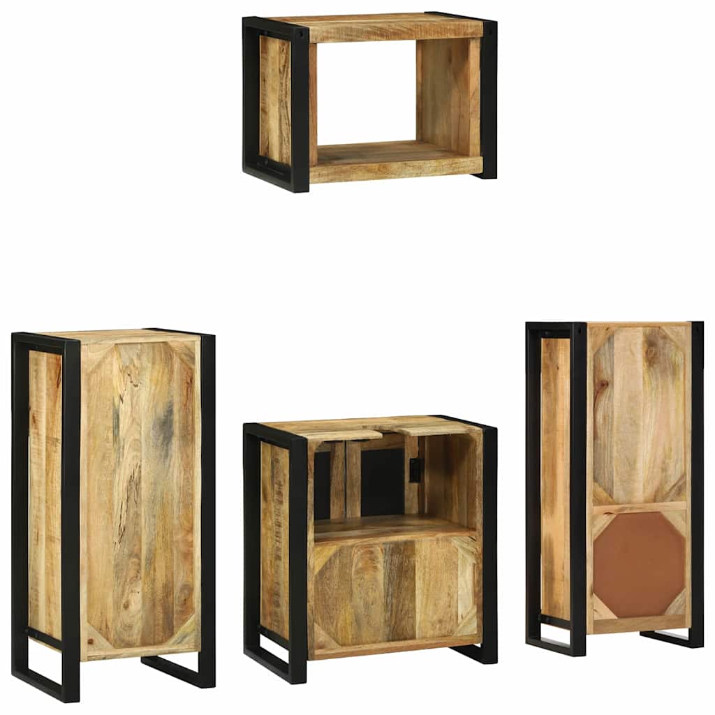 Badezimmermöbel-Set 4 pcs Braun Massives upgecyceltes Holz