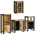 Badezimmermöbel-Set mit Regal 4 pcs Braun Massives Mangoholz