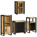 Badezimmermöbel-Set mit Regal 4 pcs Braun Massives Mangoholz