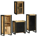 Badezimmermöbel-Set mit Regal 4 pcs Braun Massives Mangoholz