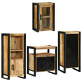 Badezimmermöbel-Set mit Regal 4 pcs Braun Massives Mangoholz