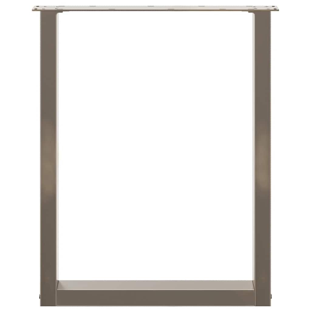 Esstischbeine U-Form 2 Stk. Naturstahl 70x(72-73) cm Stahl