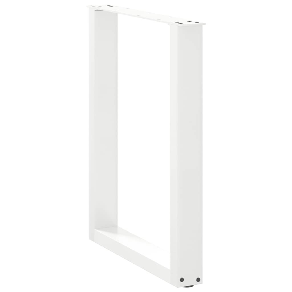 Esstischbeine U-Form 3 Stk. Weiß 70x(72-73) cm Stahl