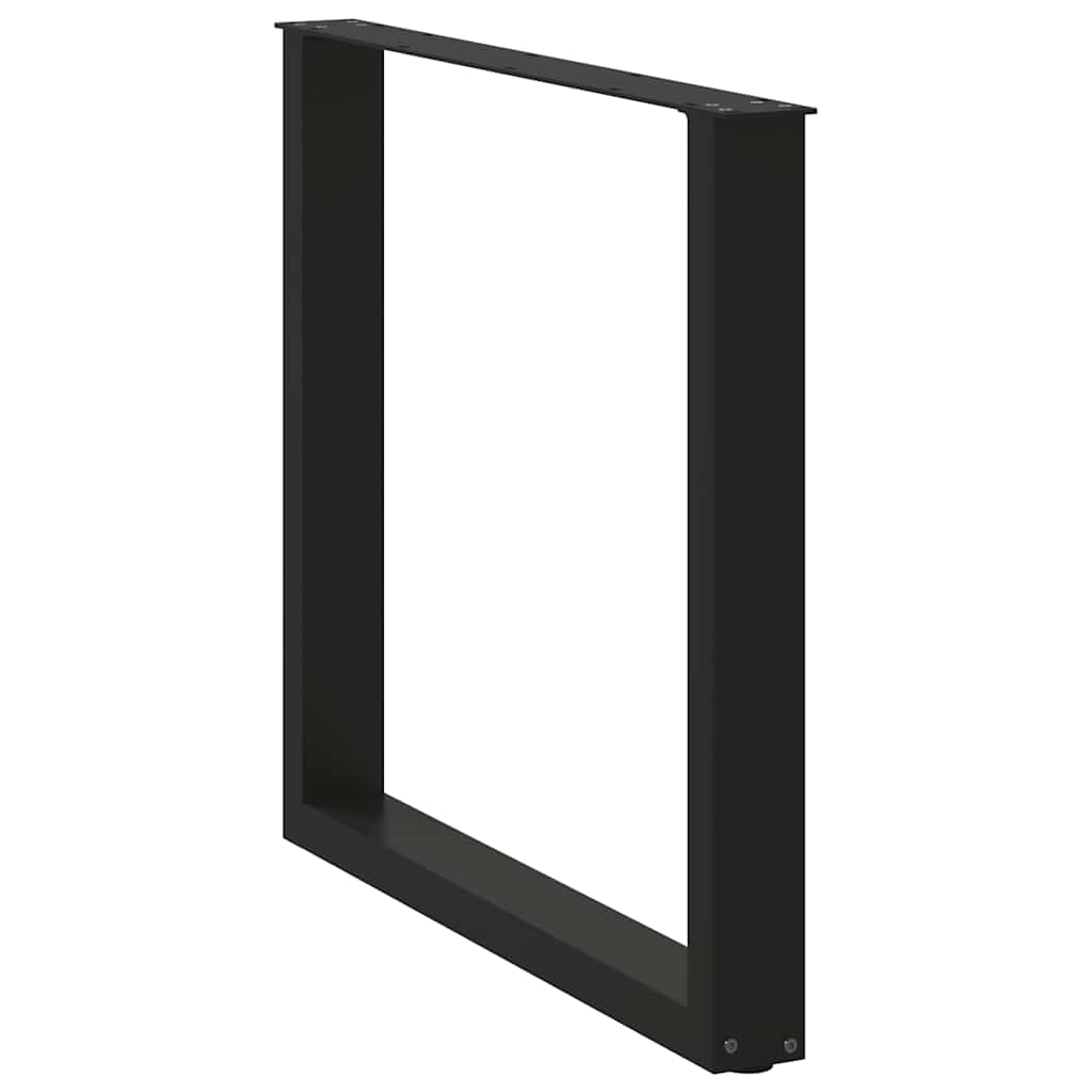 Esstischbeine U-Form 3 Stk. Schwarz 80x(72-73) cm Stahl