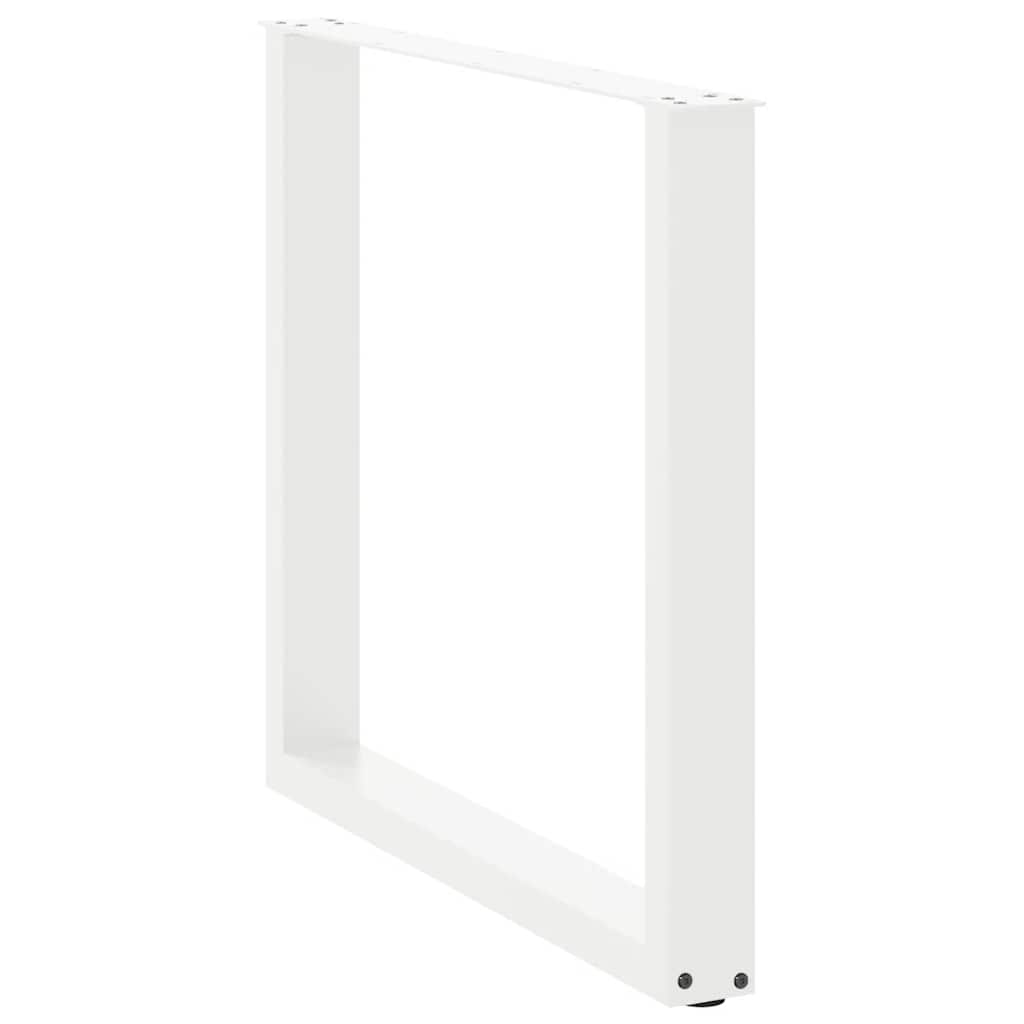 Esstischbeine U-Form 3 Stk. Weiß 80x(72-73) cm Stahl