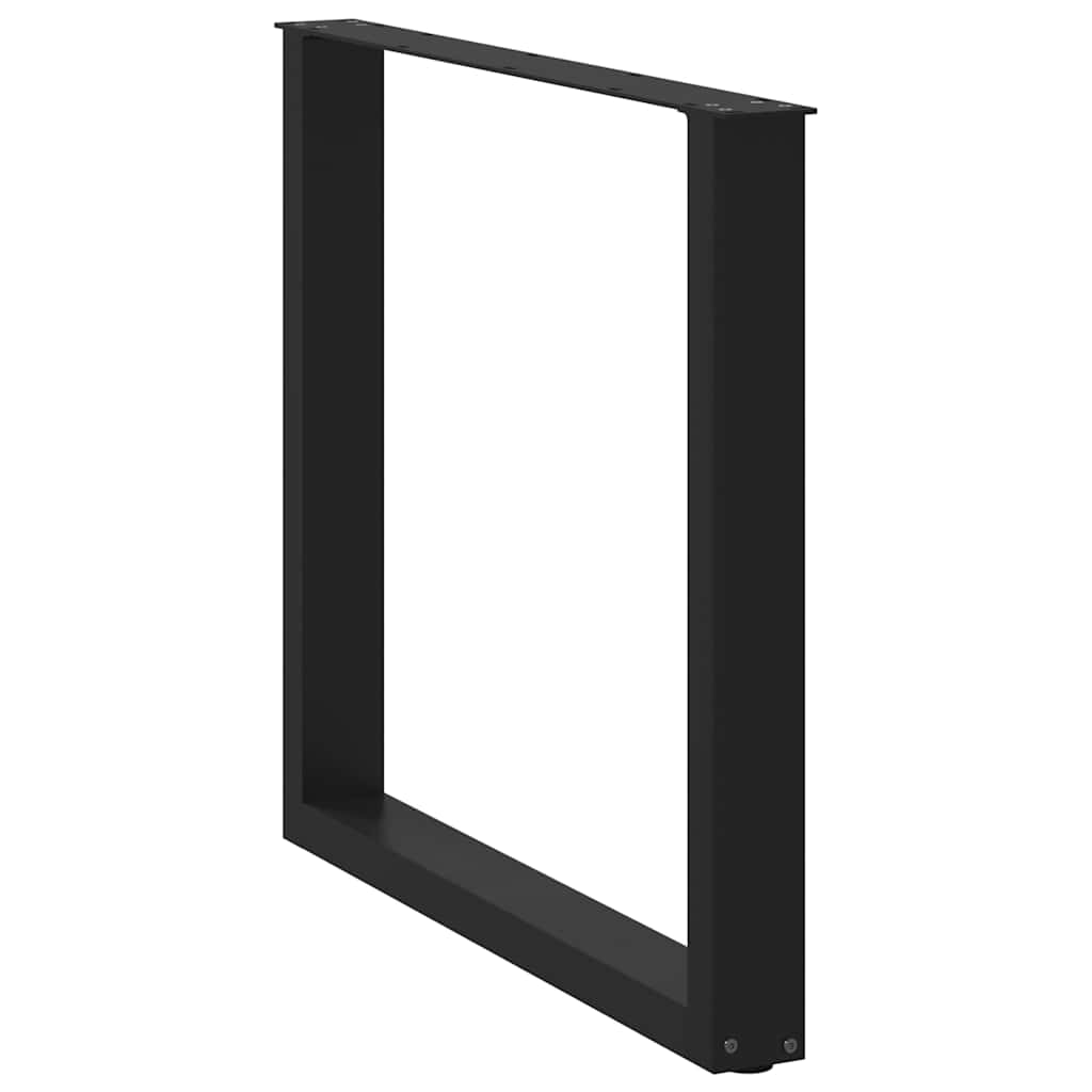 Esstischbeine U-Form 3 Stk. Schwarz 90x(72-73) cm Stahl