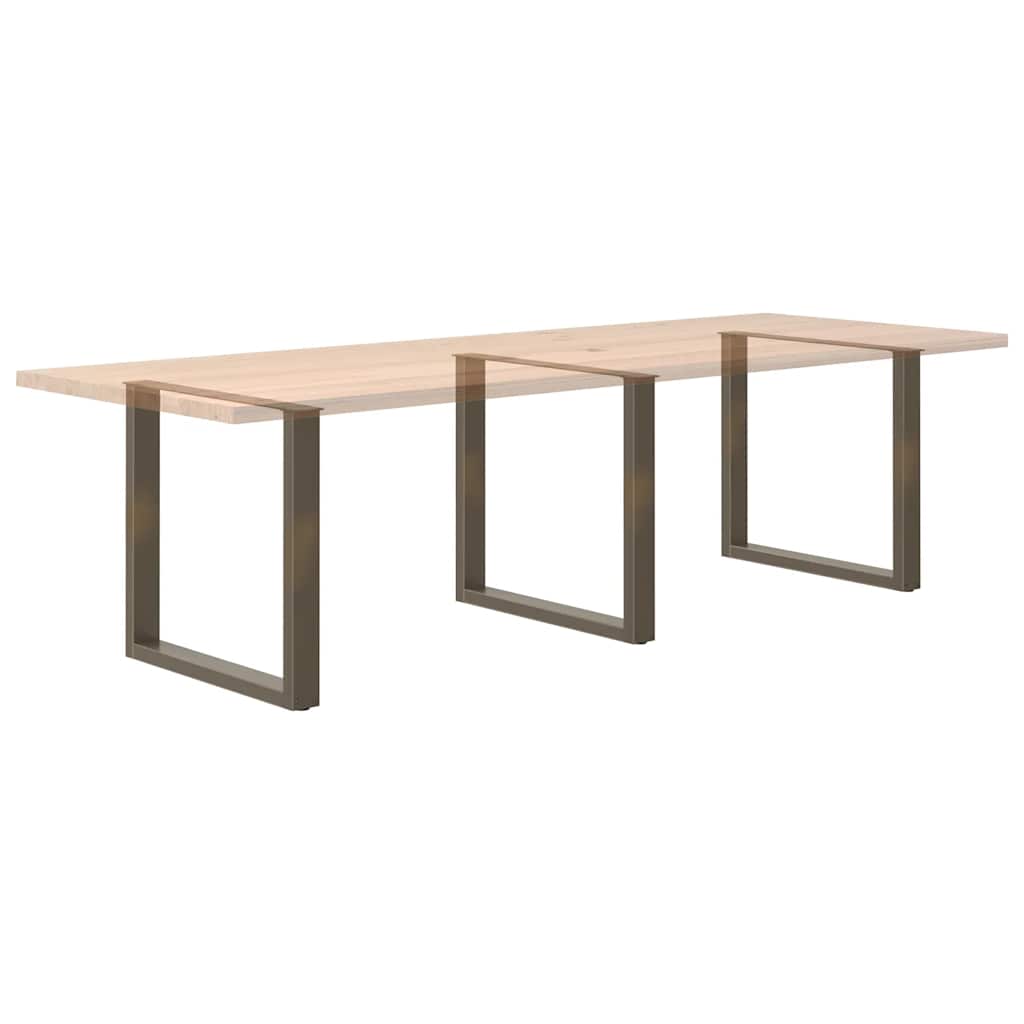 Esstischbeine U-Form 3 Stk. Naturstahl 90x(72-73) cm Stahl