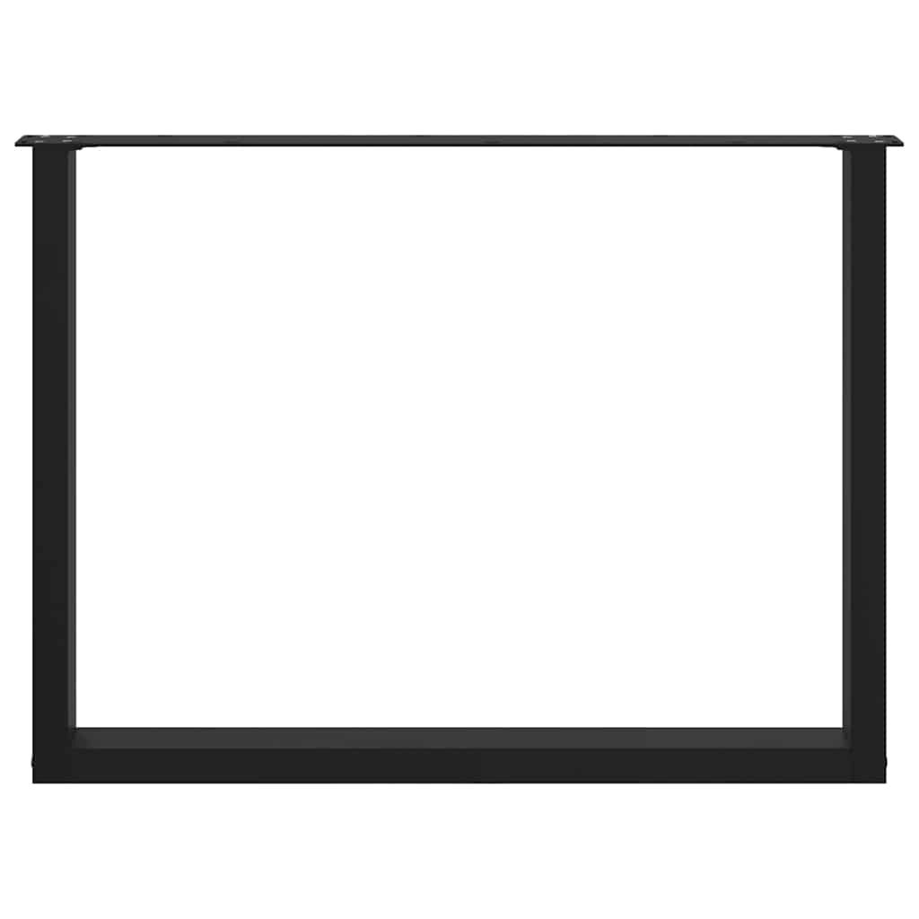 Esstischbeine U-Form 3 Stk. Schwarz 100x(72-73) cm Stahl