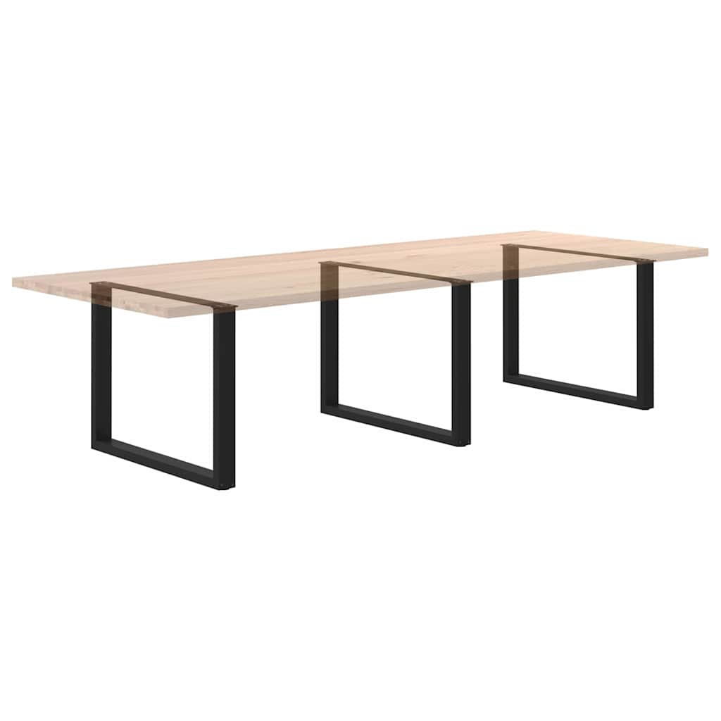 Esstischbeine U-Form 3 Stk. Schwarz 100x(72-73) cm Stahl