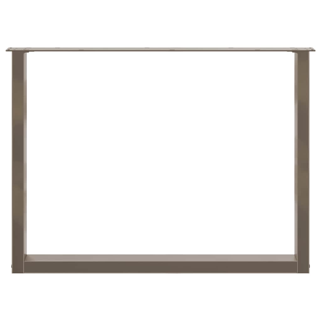Esstischbeine U-Form 3 Stk. Naturstahl 100x(72-73) cm Stahl