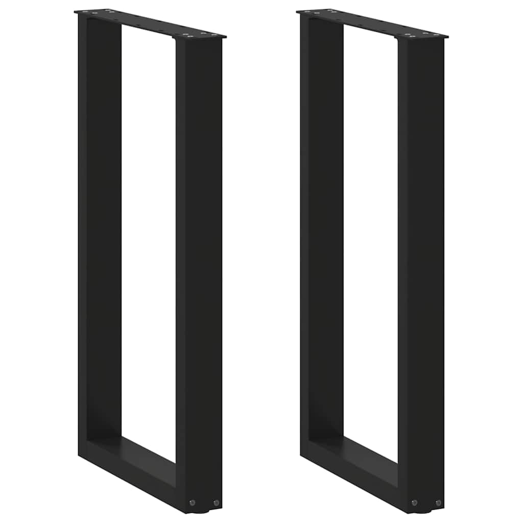 Bartischbeine U-Form 2 Stk. Schwarz 40x(90-91) cm Stahl