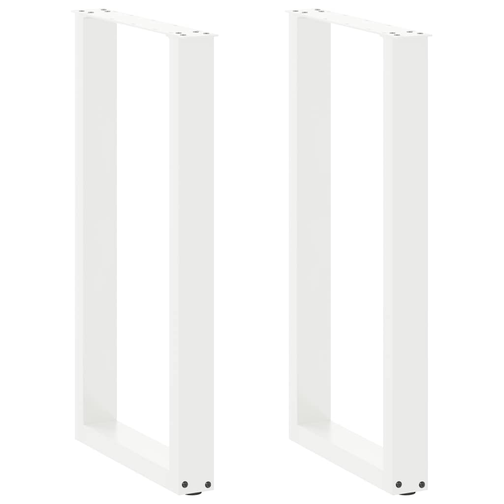 Bartischbeine U-Form 2 Stk. Weiß 40x(90-91) cm Stahl