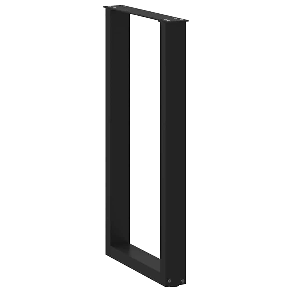 Bartischbeine U-Form 2 Stk. Schwarz 50x(90-91) cm Stahl