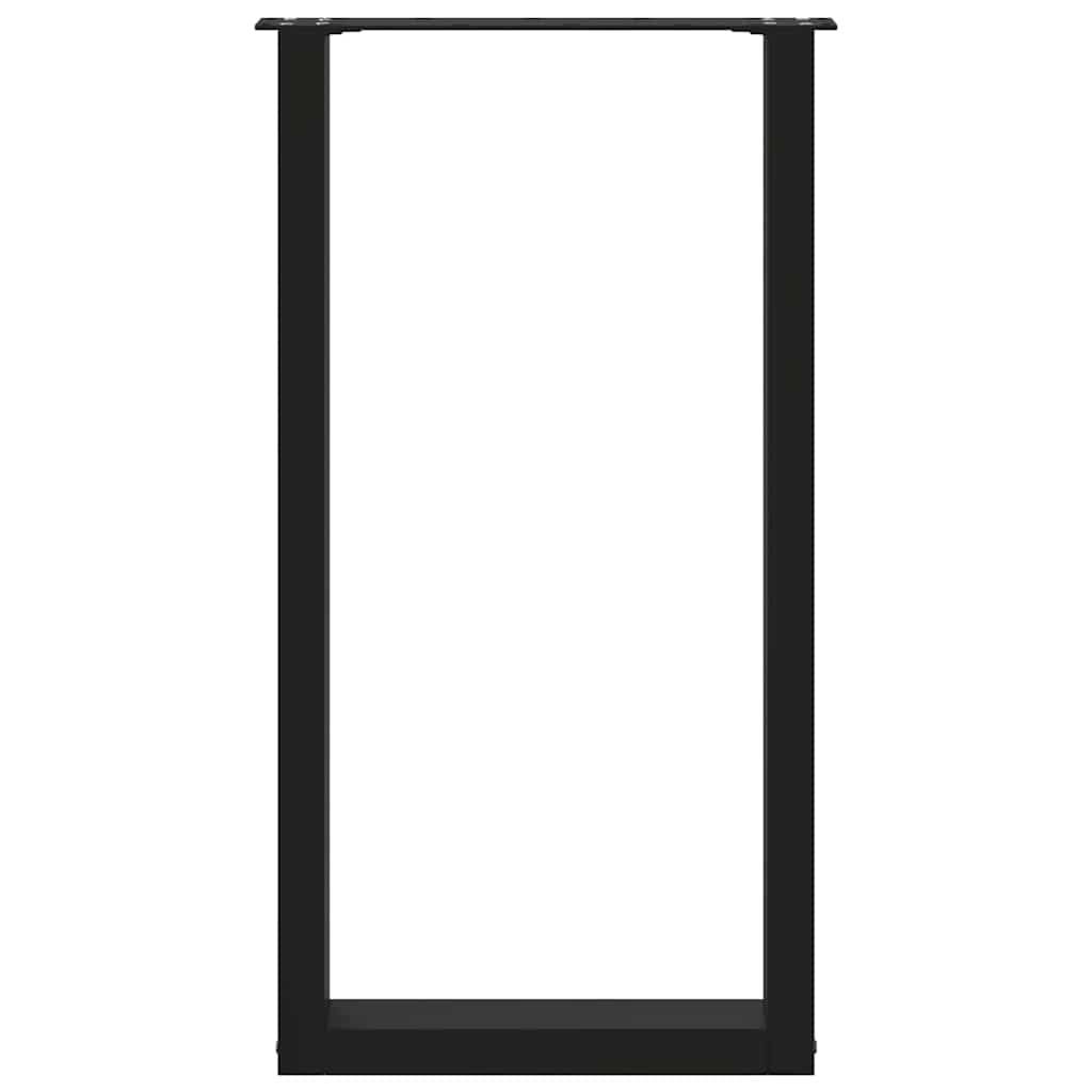 Bartischbeine U-Form 2 Stk. Schwarz 50x(90-91) cm Stahl