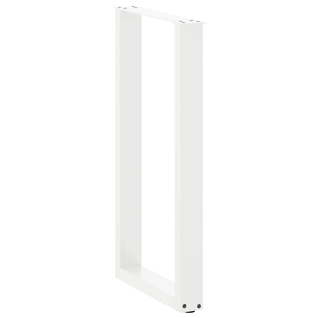 Bartischbeine U-Form 2 Stk. Weiß 50x(90-91) cm Stahl