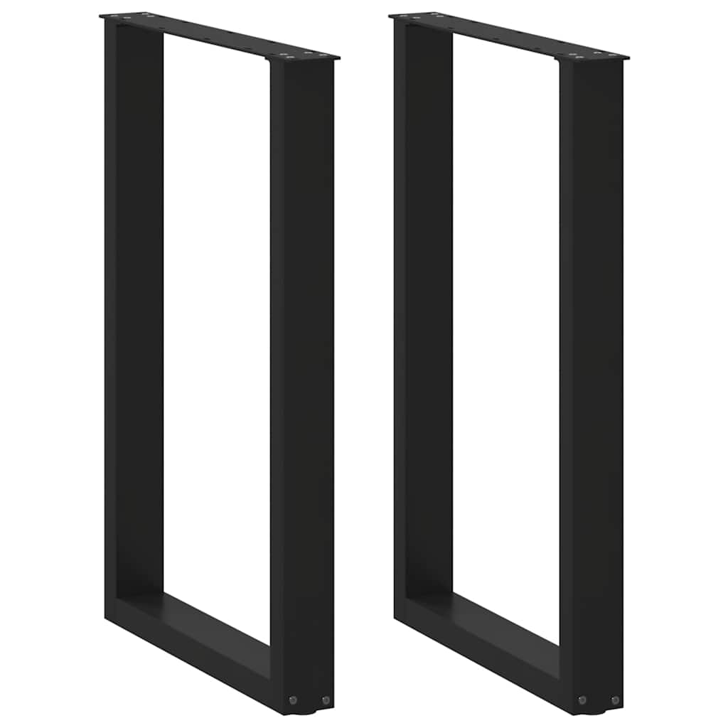 Bartischbeine U-Form 2 Stk. Schwarz 60x(90-91) cm Stahl