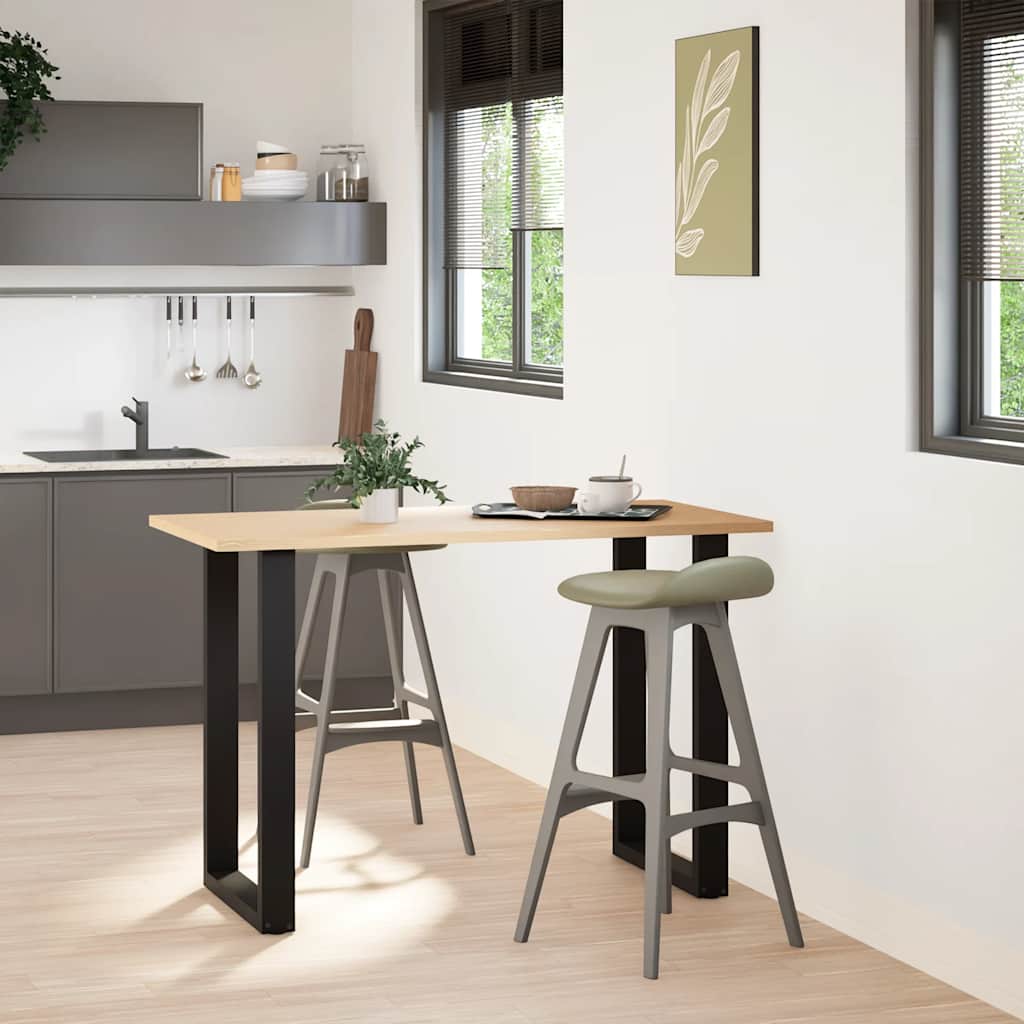 Bartischbeine U-Form 2 Stk. Schwarz 60x(90-91) cm Stahl