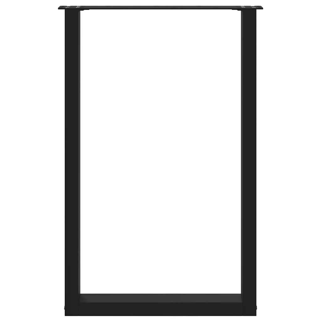 Bartischbeine U-Form 2 Stk. Schwarz 60x(90-91) cm Stahl
