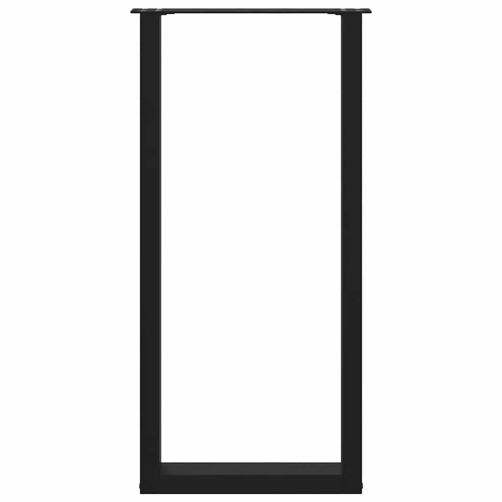 Bartischbeine U-Form 2 Stk. Schwarz 40x(100-101) cm Stahl