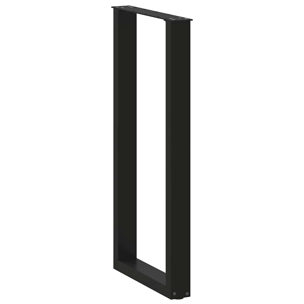 Bartischbeine U-Form 2 Stk. Schwarz 50x(100-101) cm Stahl