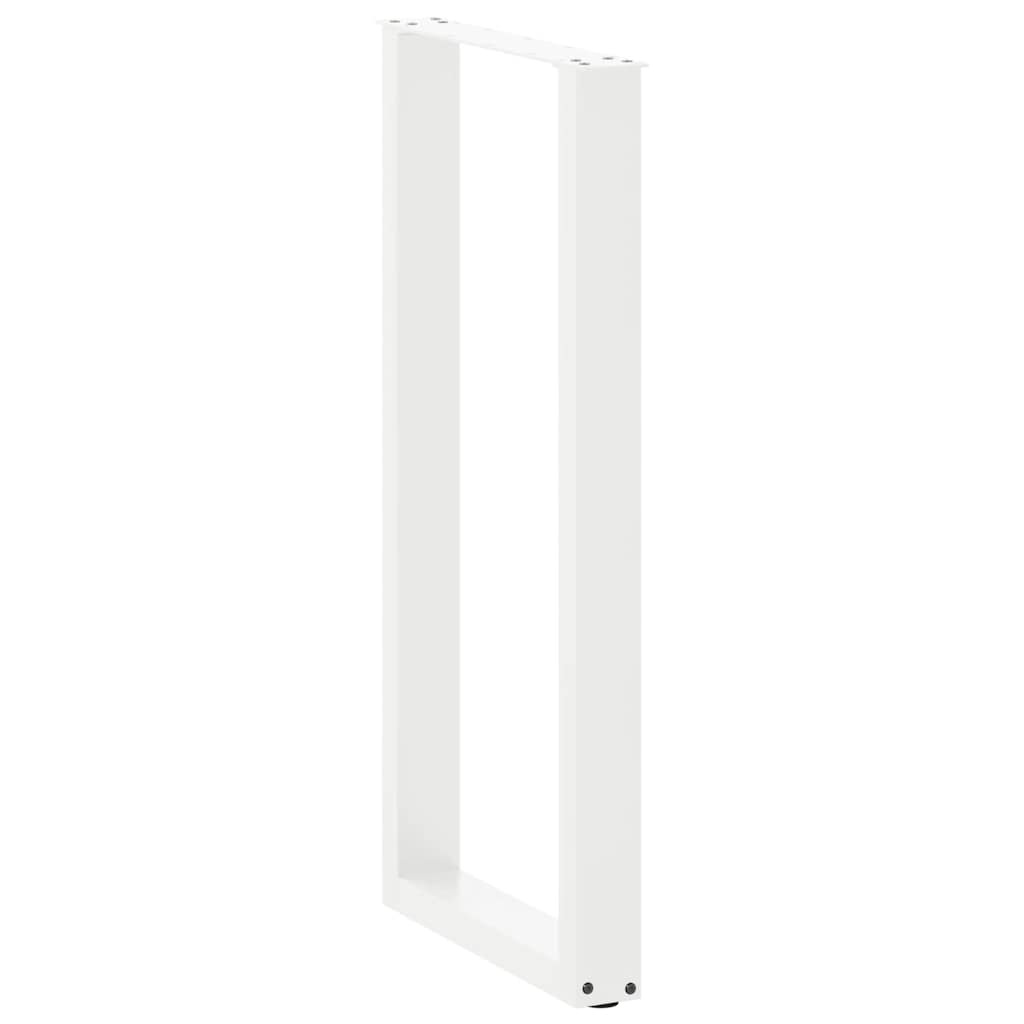 Bartischbeine U-Form 2 Stk. Weiß 50x(100-101) cm Stahl