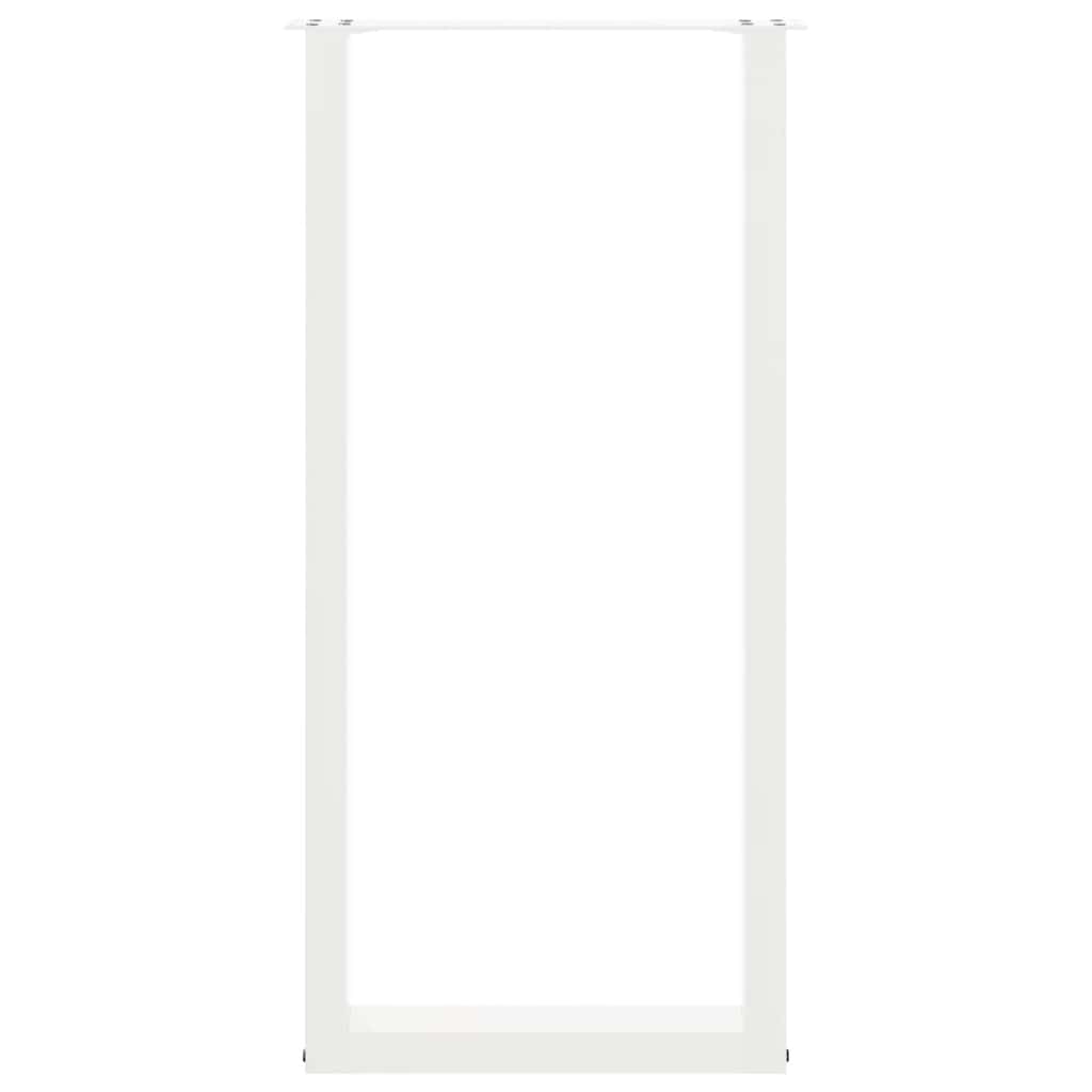 Bartischbeine U-Form 2 Stk. Weiß 50x(100-101) cm Stahl
