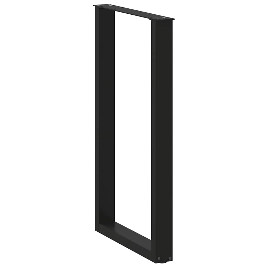 Bartischbeine U-Form 2 Stk. Schwarz 60x(100-101) cm Stahl