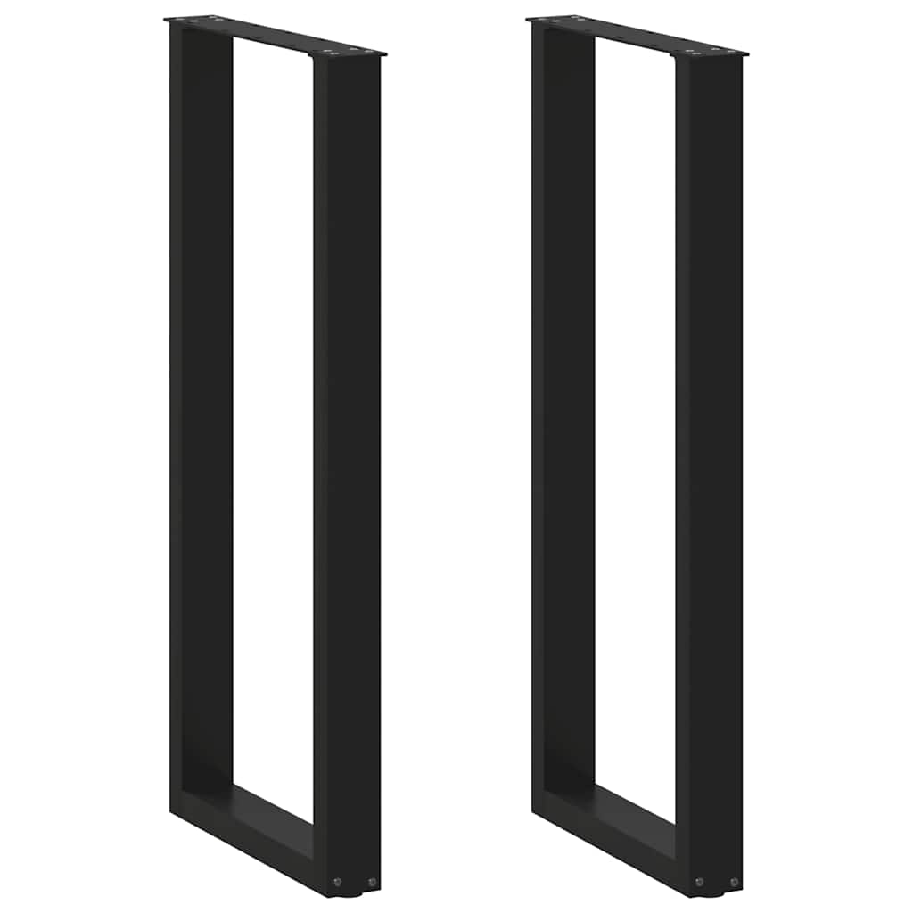 Bartischbeine U-Form 2 Stk. Schwarz 40x(110-111) cm Stahl