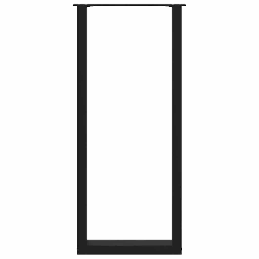 Bartischbeine U-Form 2 Stk. Schwarz 40x(110-111) cm Stahl