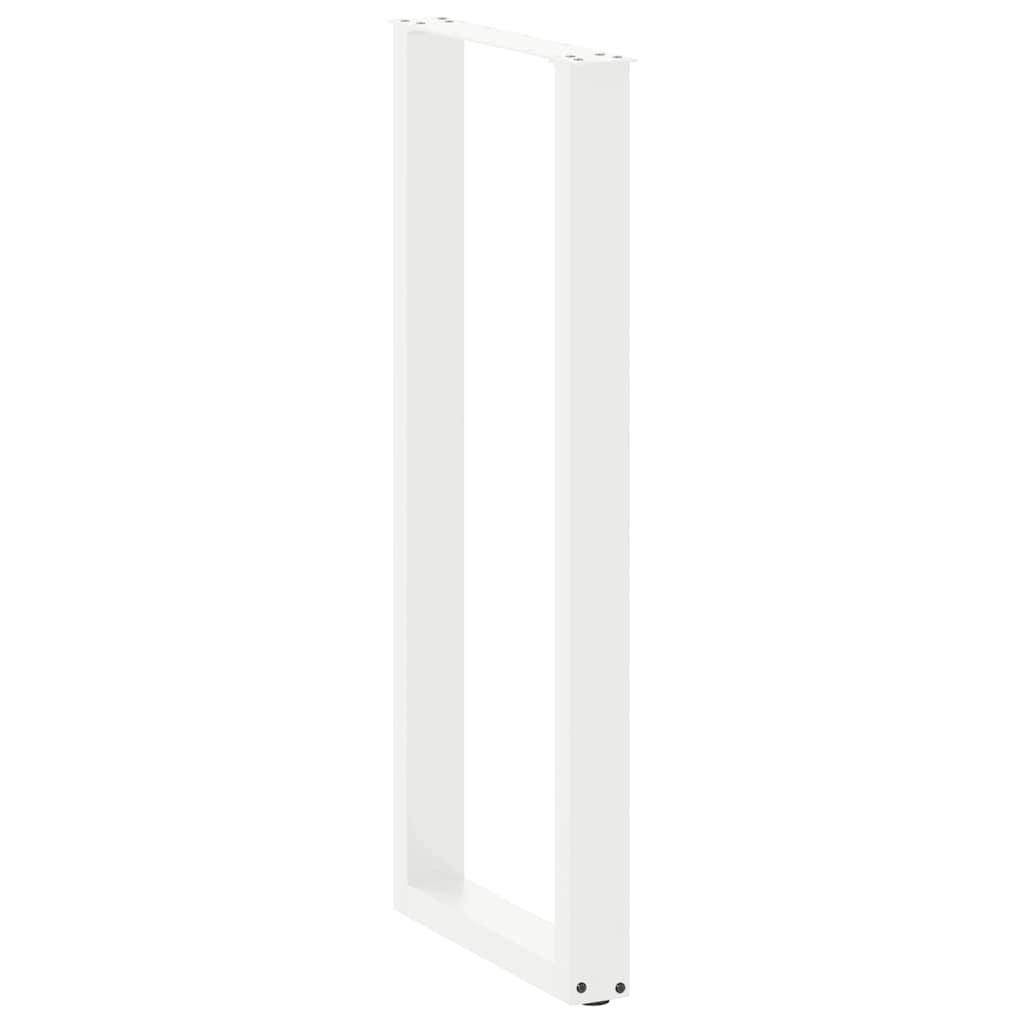 Bartischbeine U-Form 2 Stk. Weiß 40x(110-111) cm Stahl