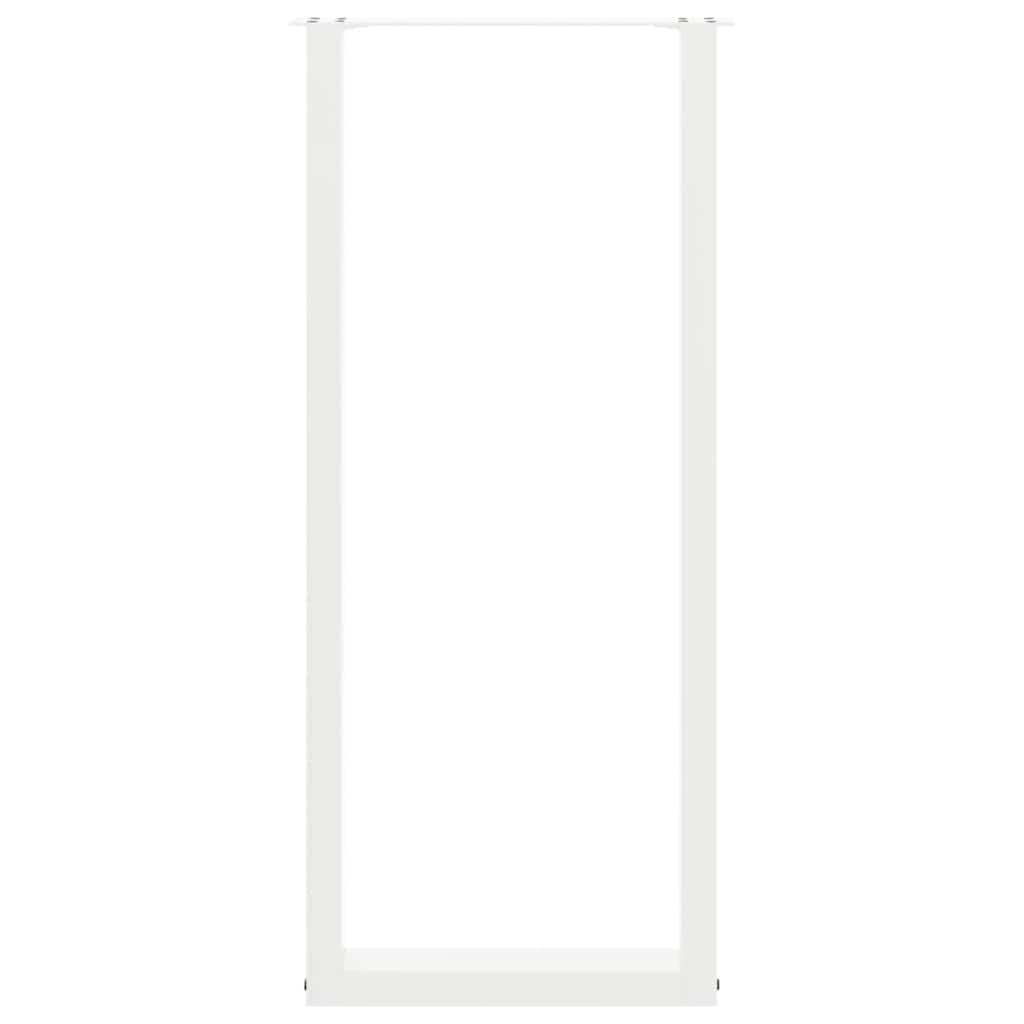 Bartischbeine U-Form 2 Stk. Weiß 40x(110-111) cm Stahl