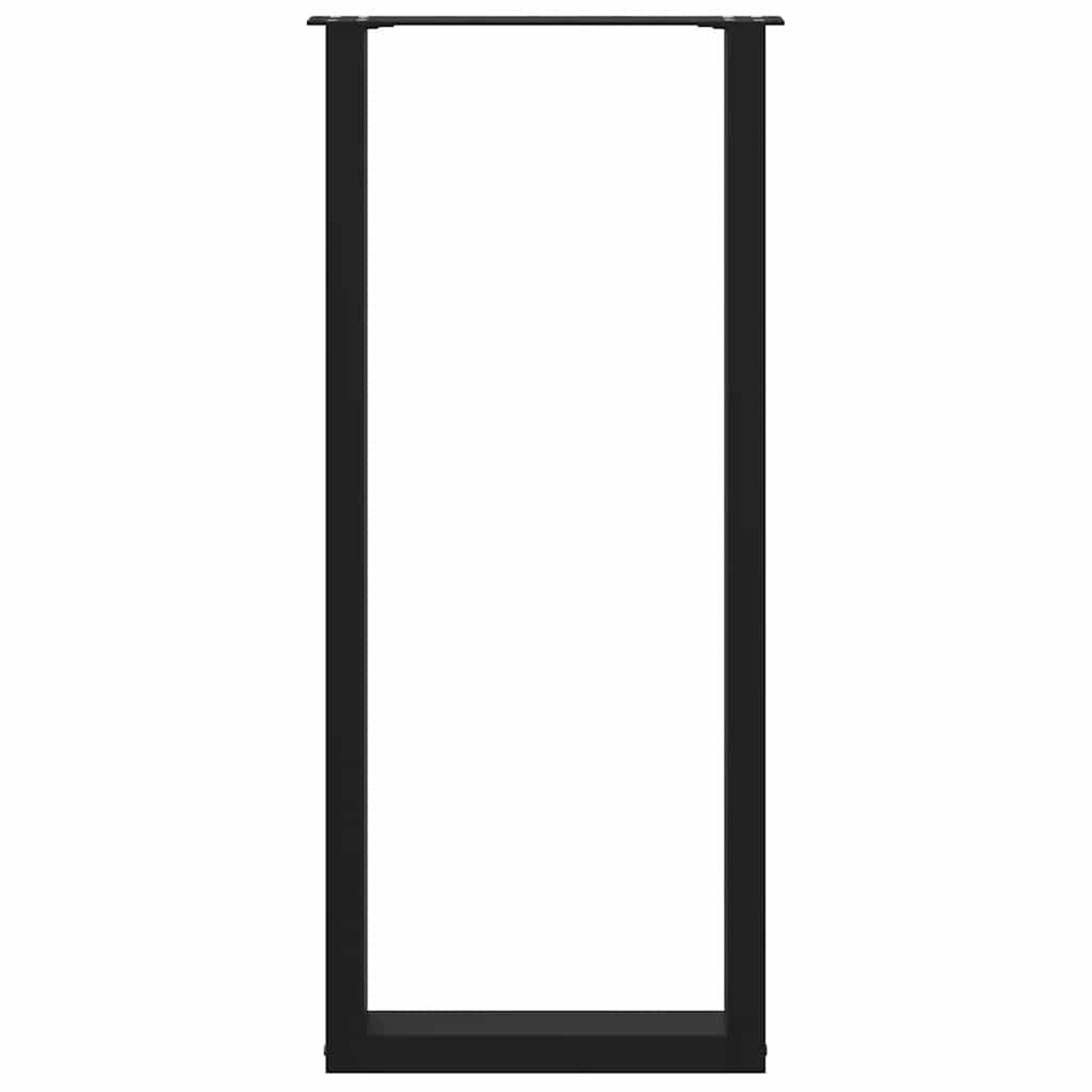 Bartischbeine U-Form 2 Stk. Schwarz 50x(110-111) cm Stahl
