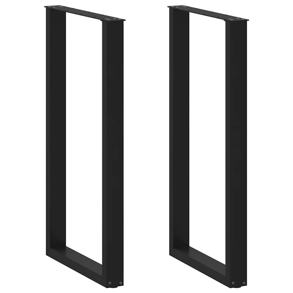 Bartischbeine U-Form 2 Stk. Schwarz 60x(110-111) cm Stahl