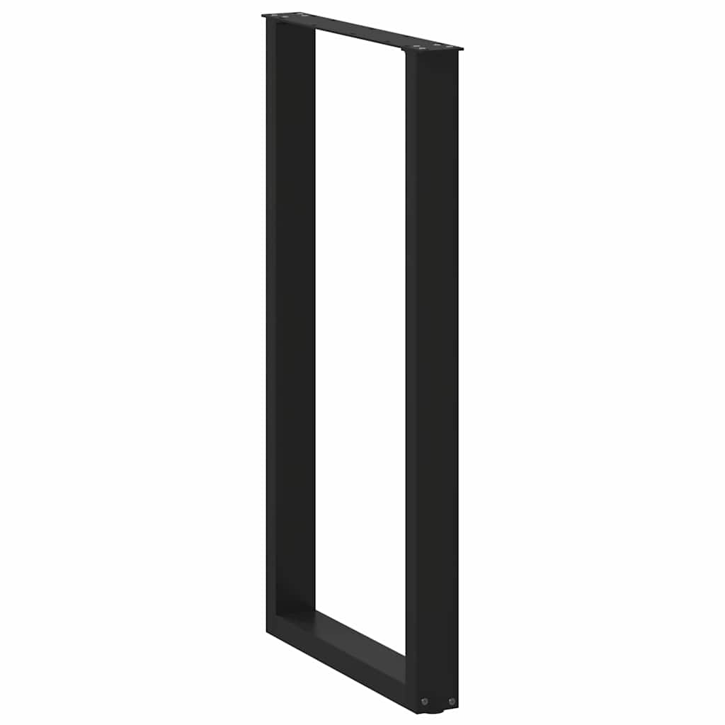 Bartischbeine U-Form 2 Stk. Schwarz 60x(110-111) cm Stahl