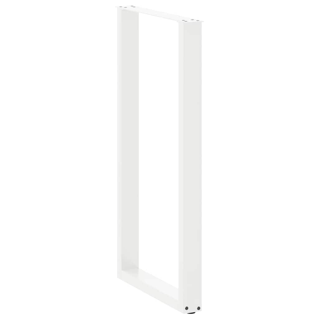 Bartischbeine U-Form 2 Stk. Weiß 60x(110-111) cm Stahl