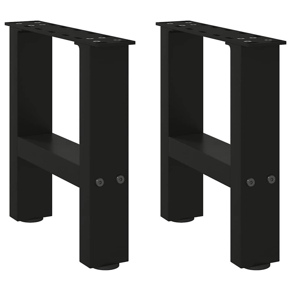 Couchtischbeine Schwarz 2 Stk. 30x(30-31) cm Stahl