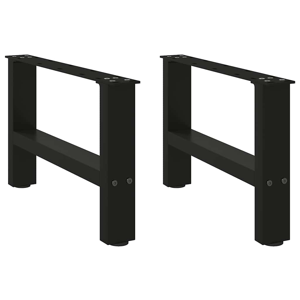 Couchtischbeine Schwarz 2 Stk. 50x(30-31) cm Stahl
