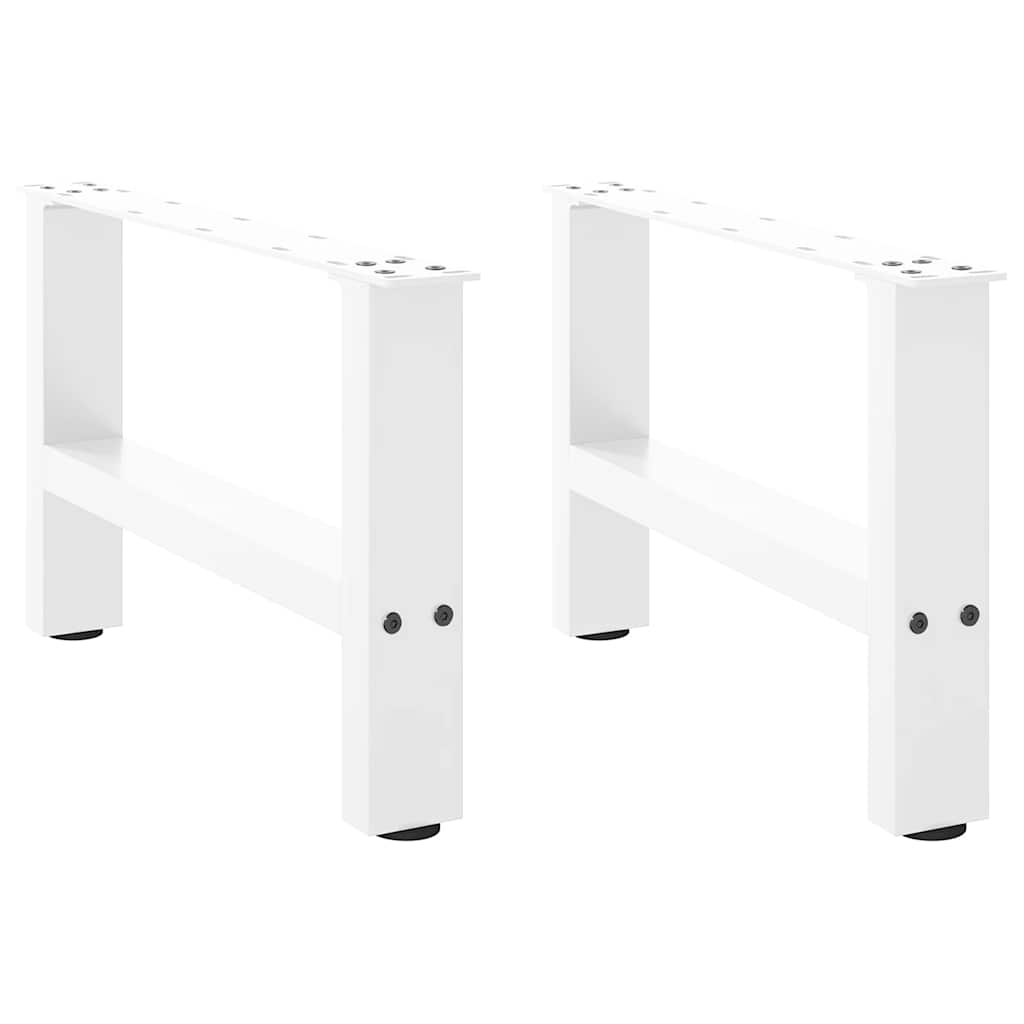 Couchtischbeine Weiß 2 Stk. 50x(30-31) cm Stahl