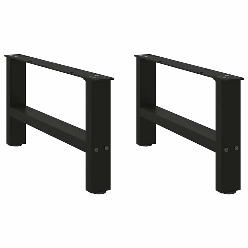 Couchtischbeine Schwarz 2 Stk. 60x(30-31) cm Stahl