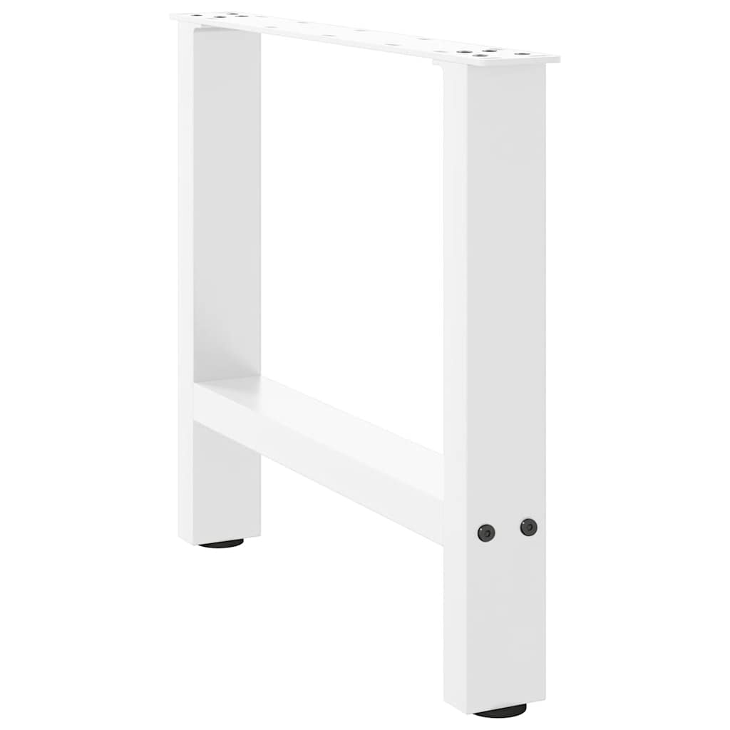 Couchtischbeine Weiß 2 Stk. 50x(42-43) cm Stahl