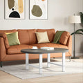 Couchtischbeine Weiß 2 Stk. 70x(42-43) cm Stahl