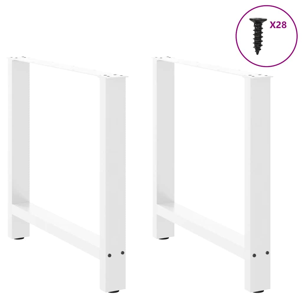 Esstischbeine Weiß 2 Stk. 70x(72-73) cm Stahl