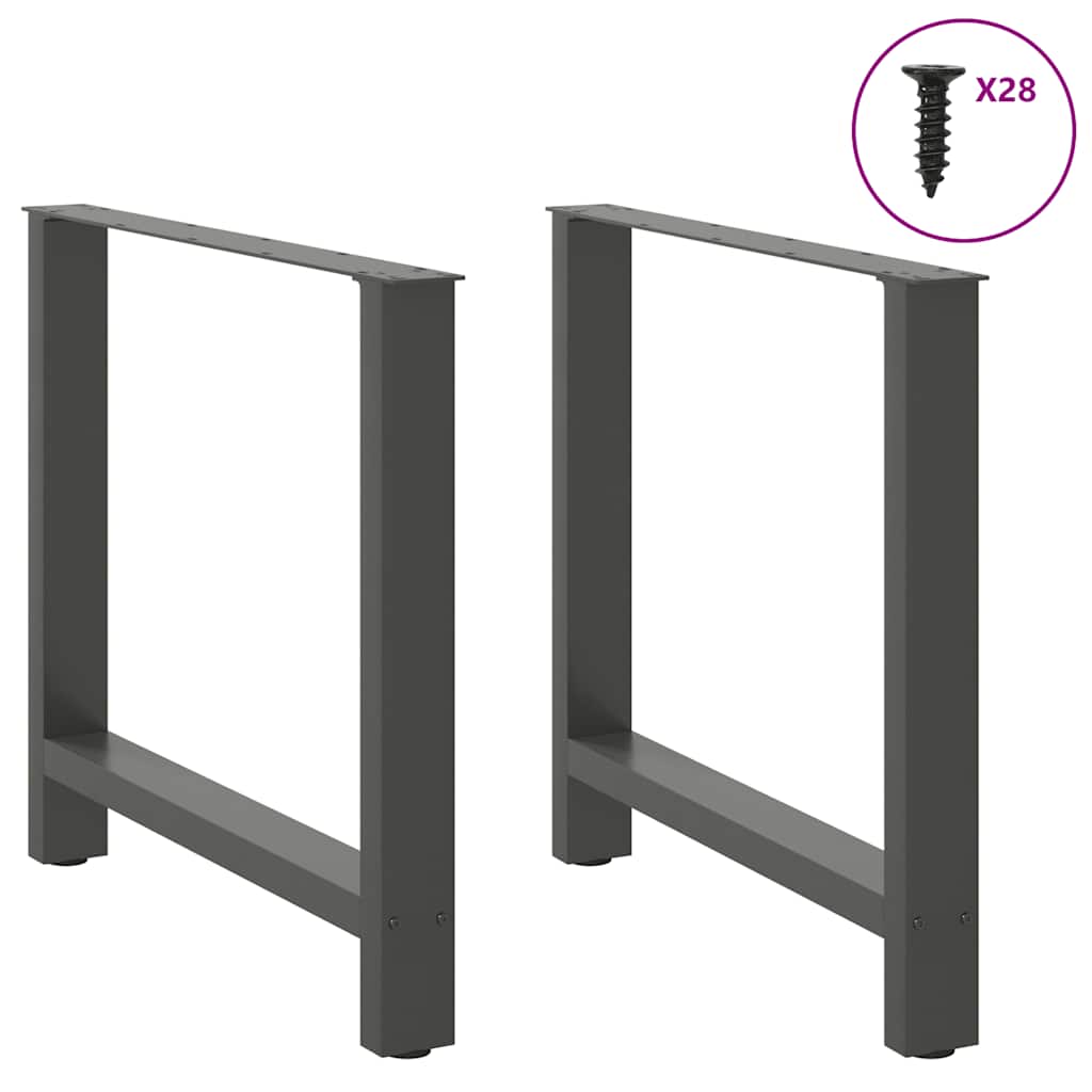 Esstischbeine Anthrazit 2 Stk. 70x(72-73) cm Stahl