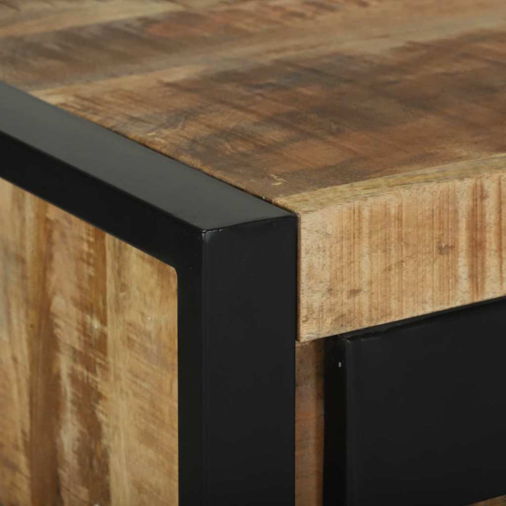Beistelltisch mit Regal Braun 40 x 40 x 80 cm Massivholz Mango