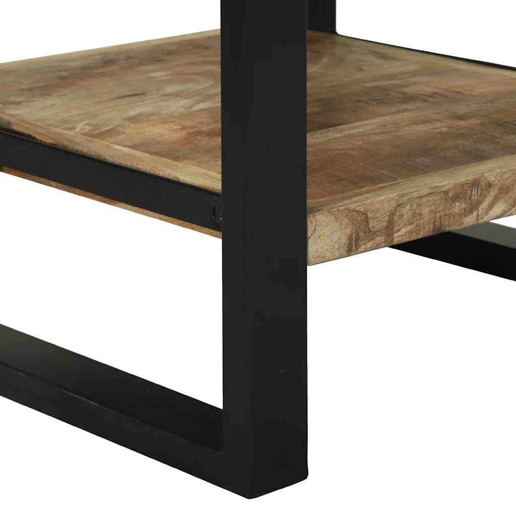 Beistelltisch mit Regal Braun 40 x 40 x 80 cm Massivholz Mango